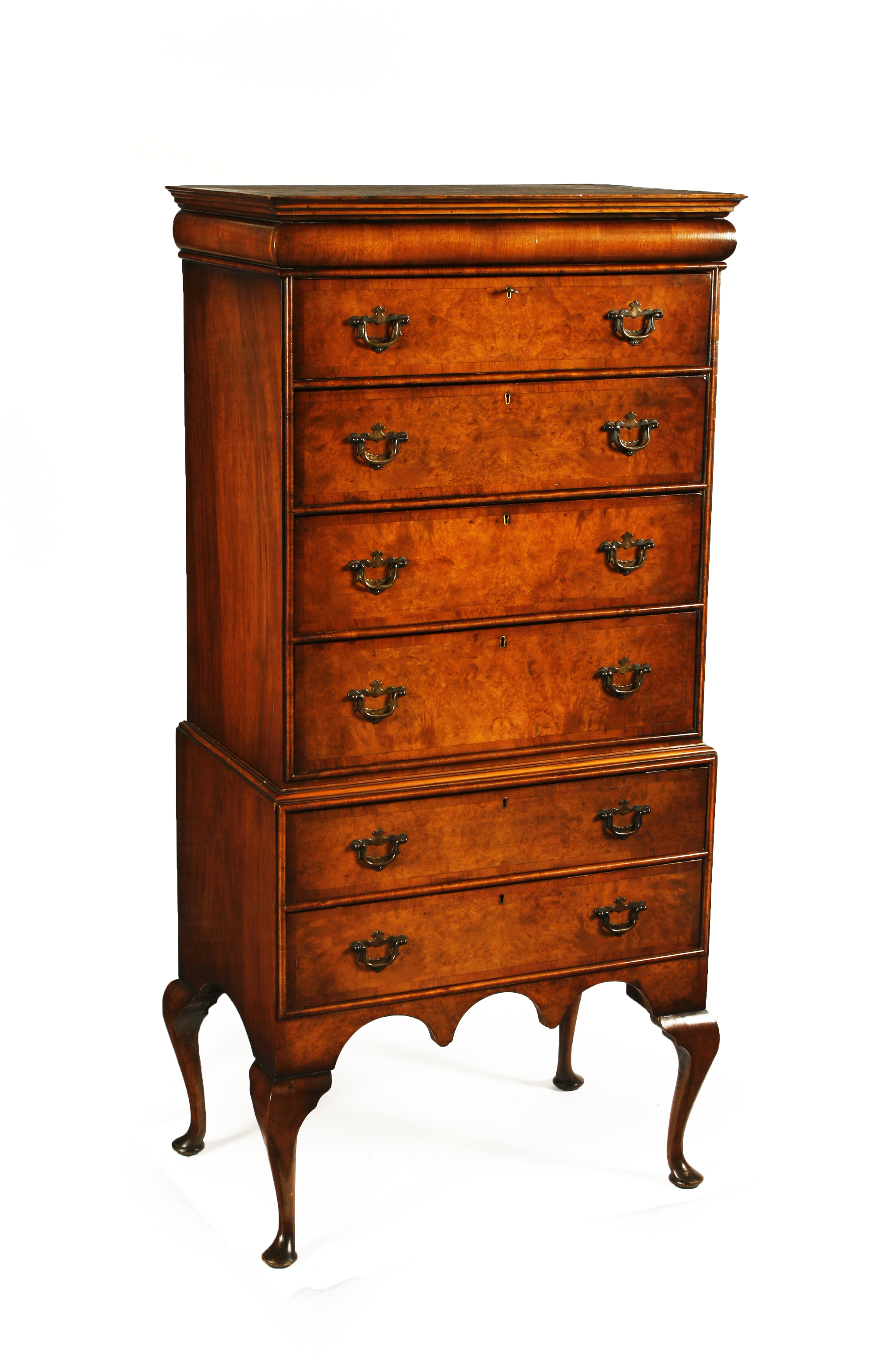 QUEEN ANNE STYLE WALNUT TALLBOY