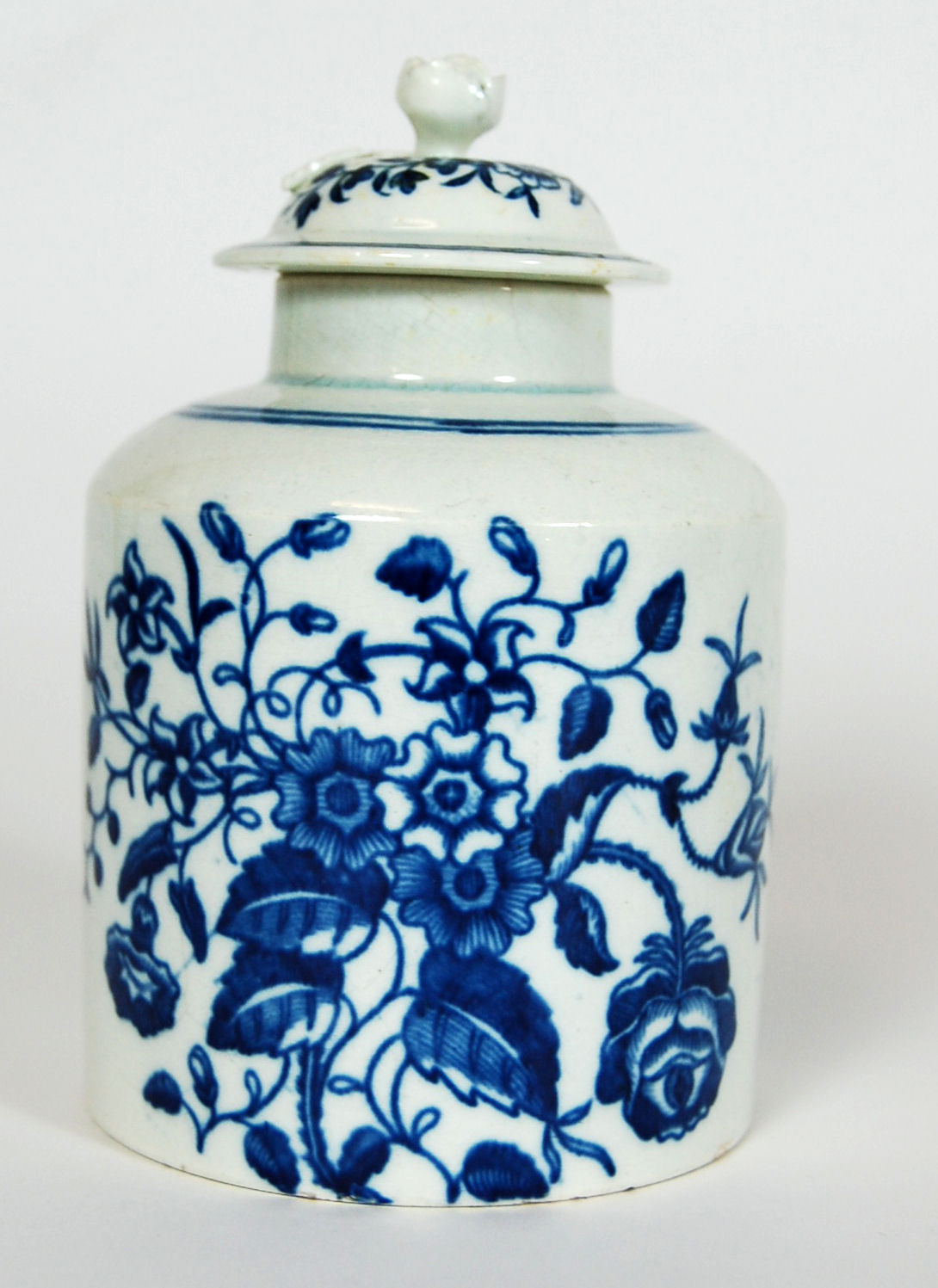 A first period Worcester tea caddy and cover, circa 1770