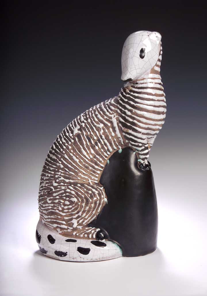 A Primavera Art Deco figure of an ermine,