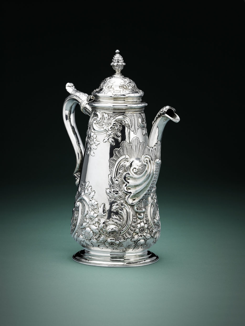 A George III rococo coffee pot