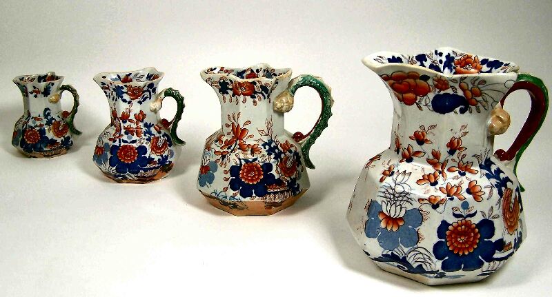 A set of four mid 19th century Masons Ironstone graduated pitchers