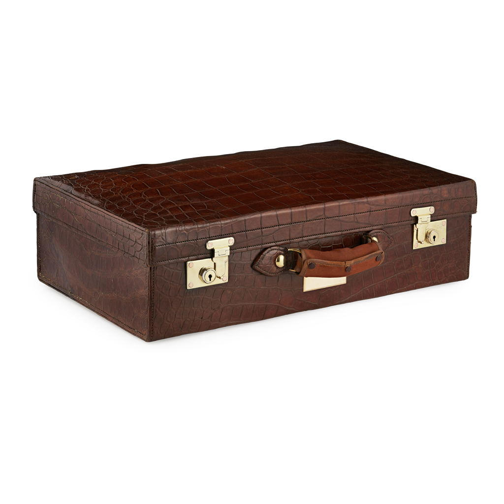 EDWARDIAN LARGE CROCODILE SKIN SUITCASE