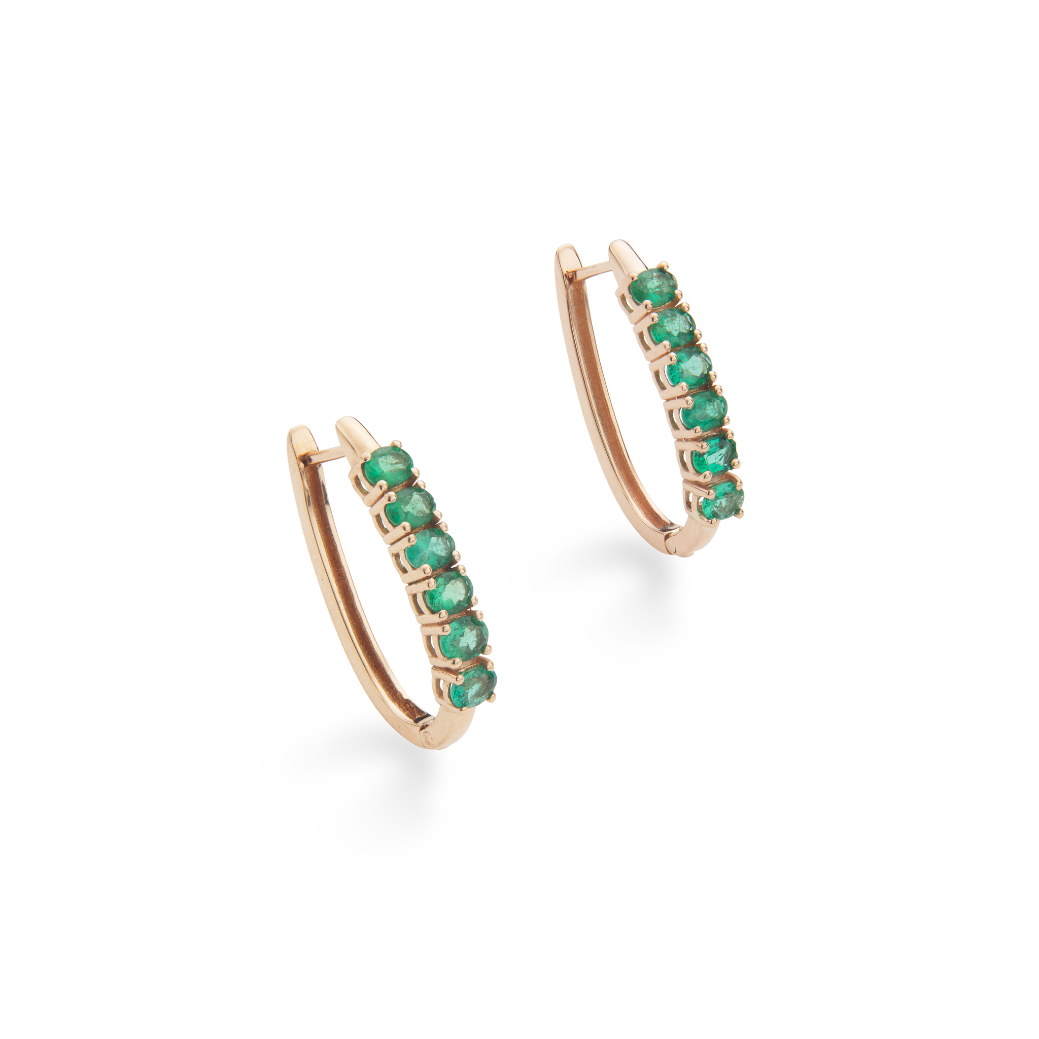 A pair of emerald earrings