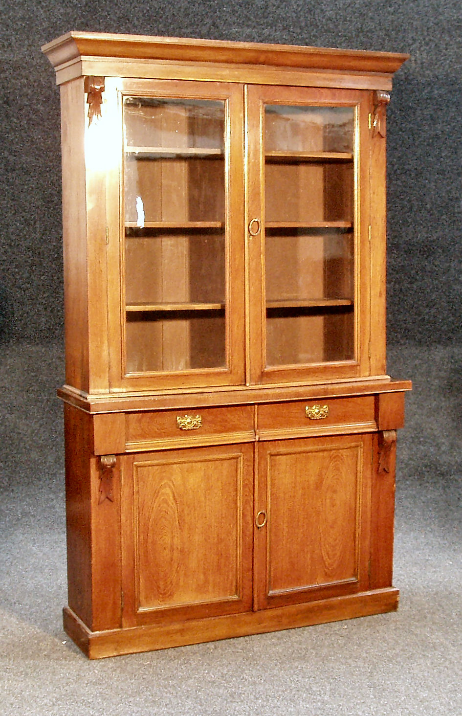 A Victorian mahogany bookcase cabinet
