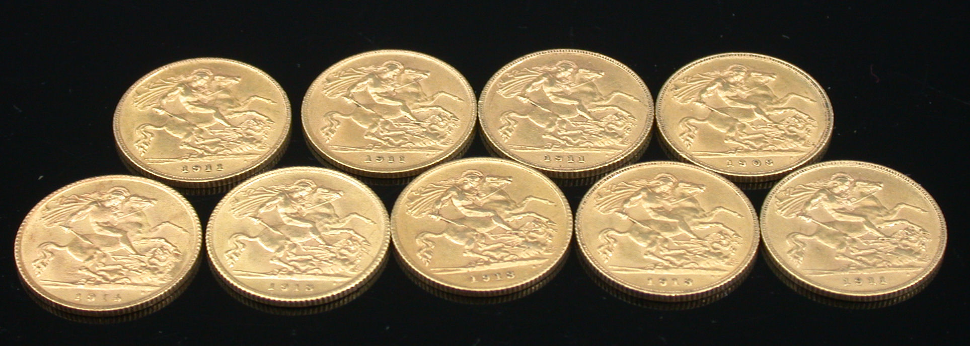 Nine half-sovereigns,