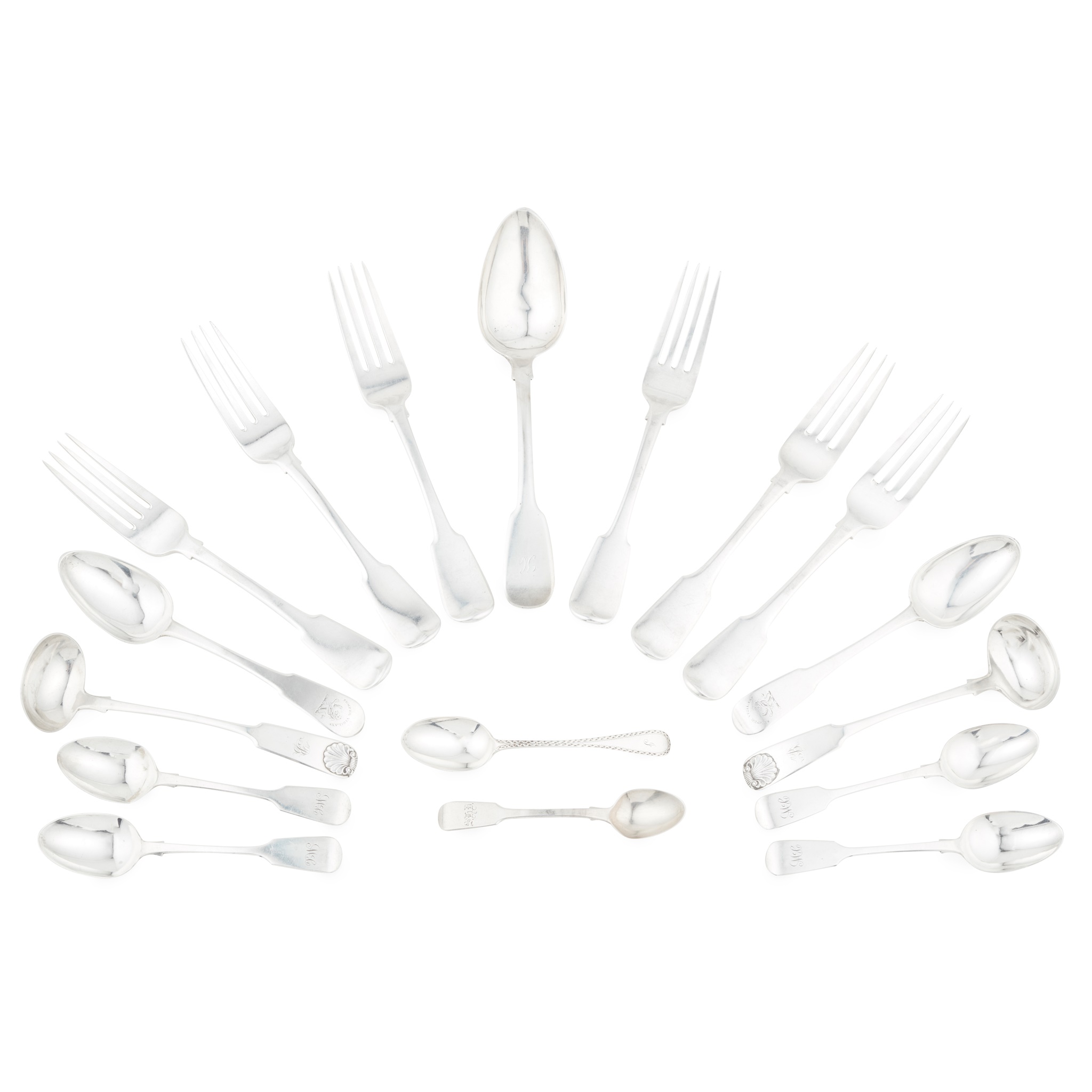 ABERDEEN - A SET OF SIX SCOTTISH PROVINCIAL SILVER TABLE FORKS