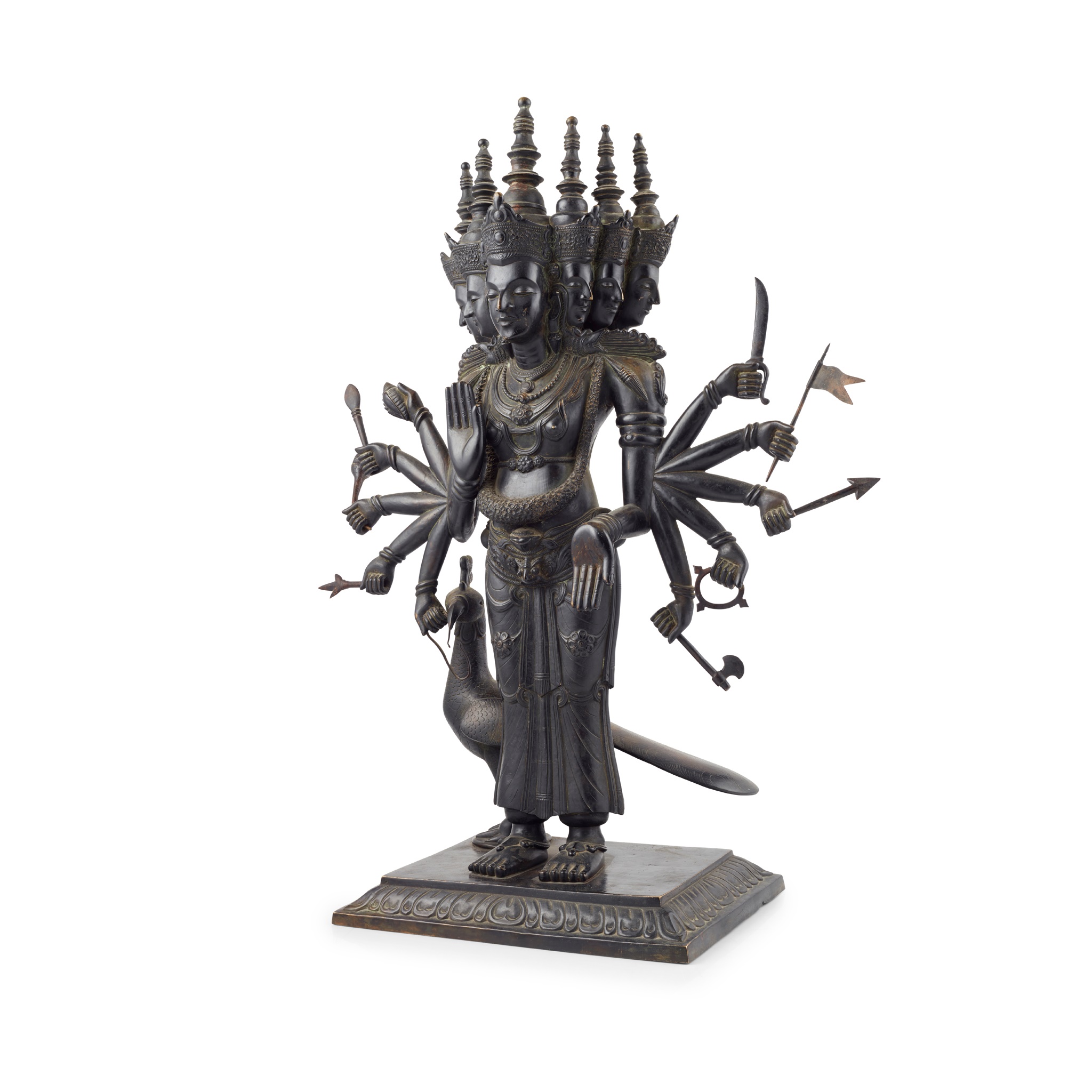 BRONZE FIGURE OF THE HINDU GOD OF WAR