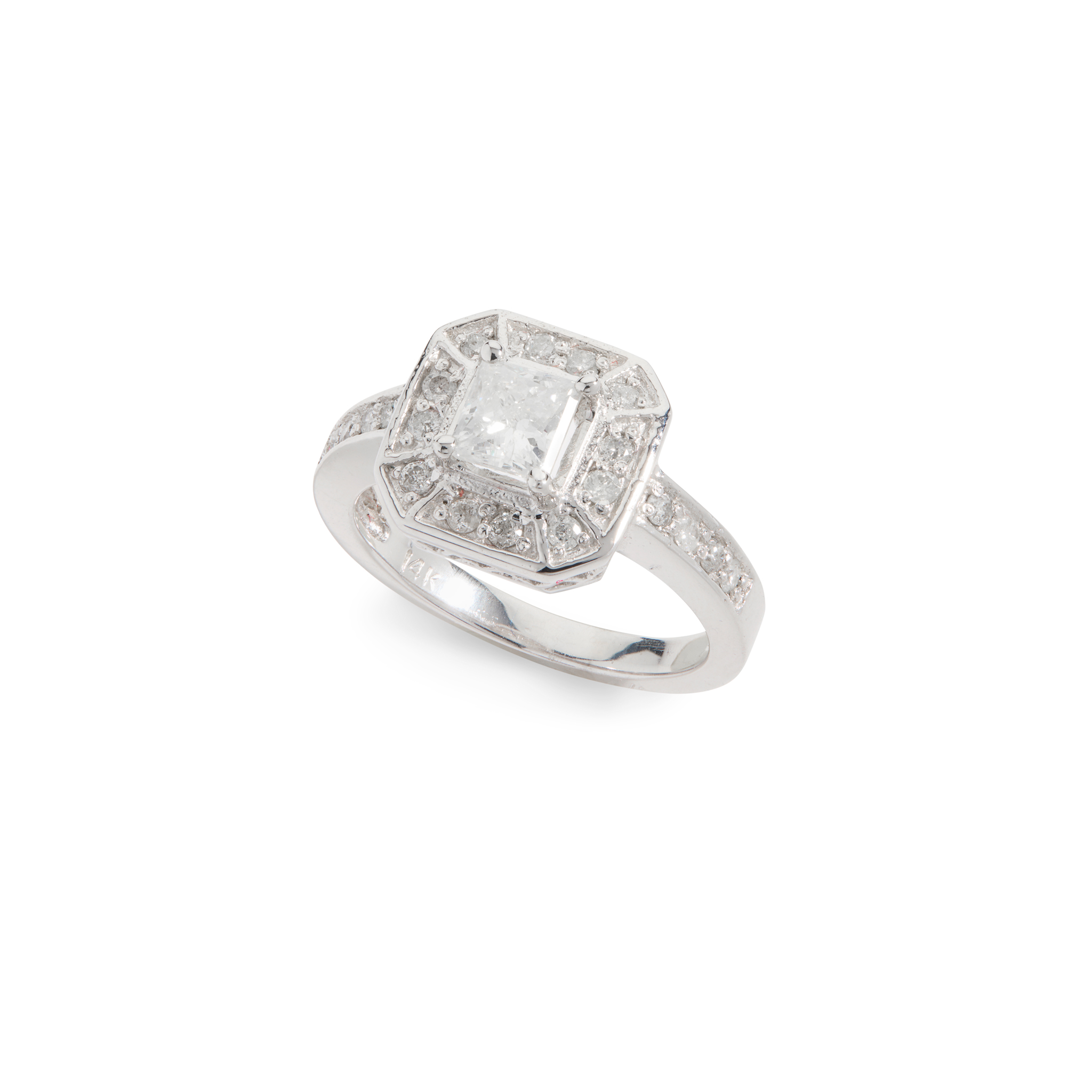 A princess-cut diamond cluster ring