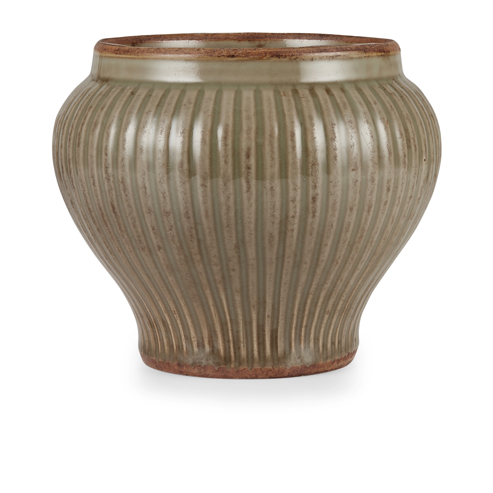 LONGQUAN CELADON RIBBED JAR
