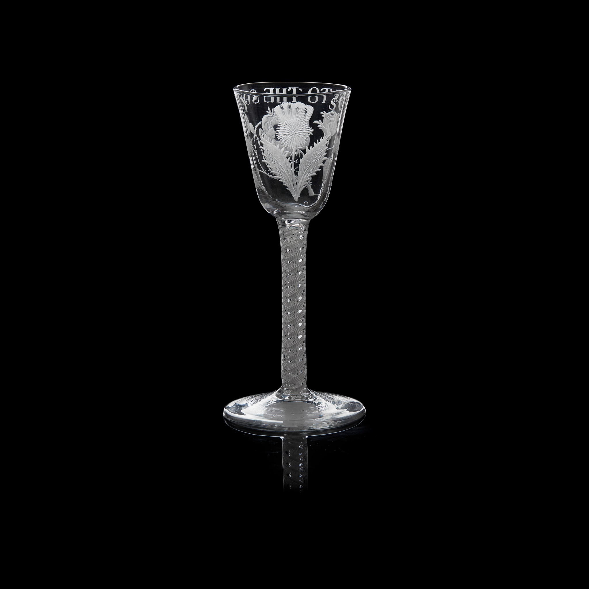 A JACOBITE WINE GLASS