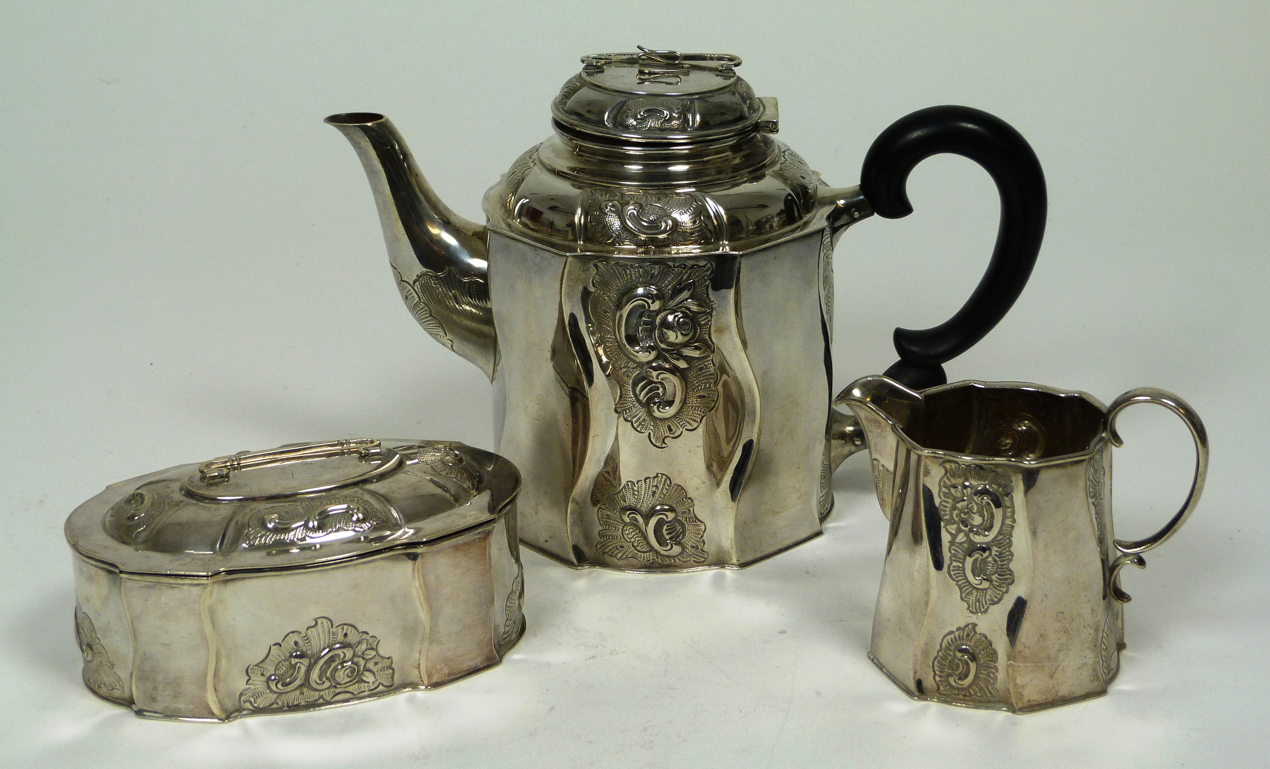 An American three piece tea set
