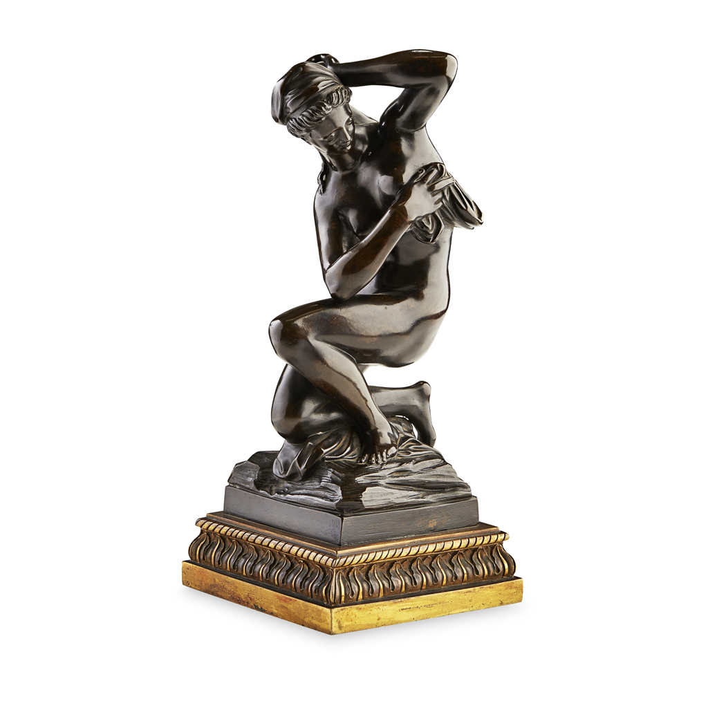 FRENCH BRONZE FIGURE OF 'VENUS AFTER THE BATH', AFTER GIAMBOLOGNA