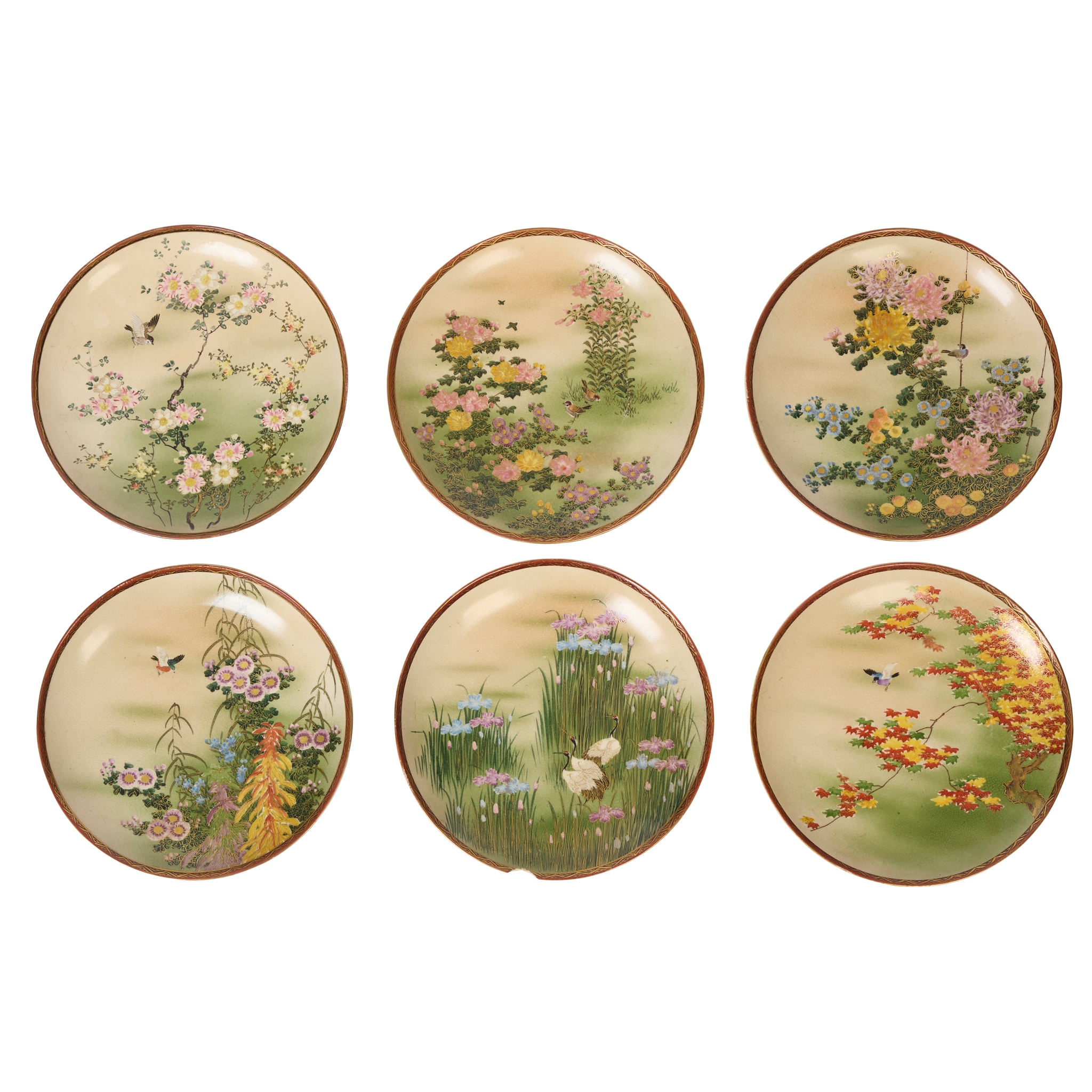 SET OF SIX SATSUMA DISHES