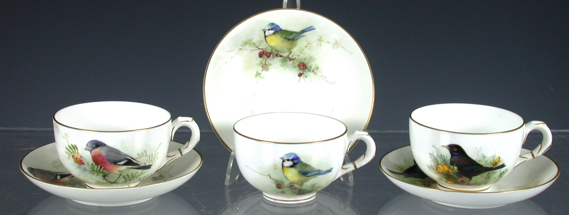 A set of six Royal Worcester cups and saucers,