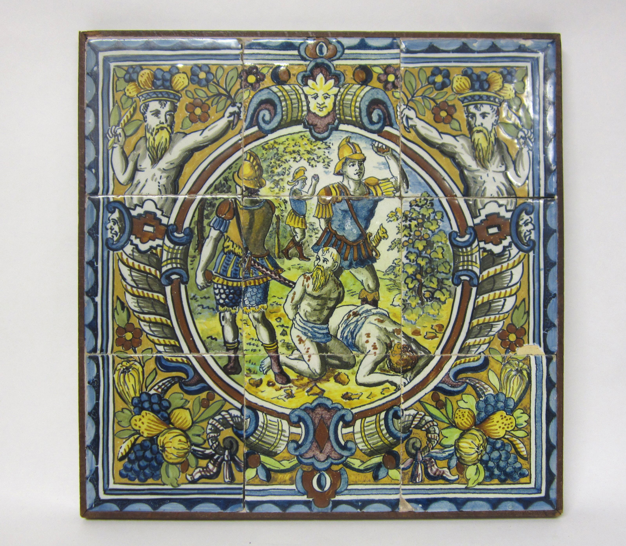 MOUNTED MAIOLICA TILE PLAQUE