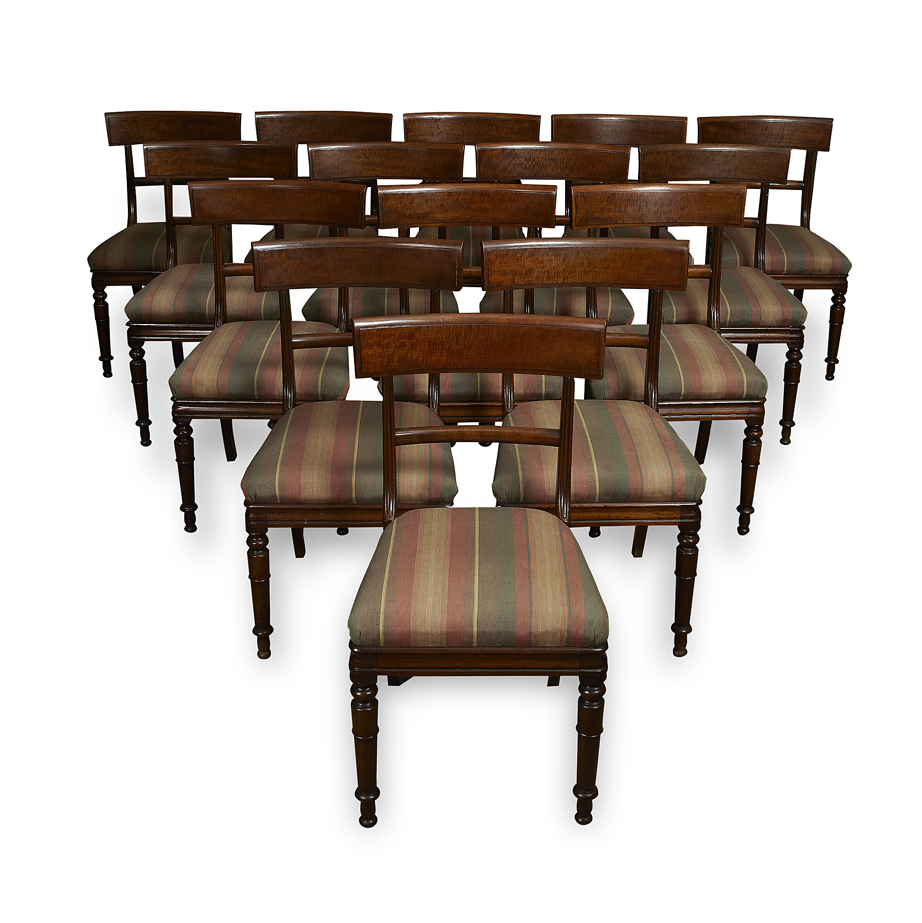 SET OF FIFTEEN WILLIAM IV MAHOGANY DINING CHAIRS