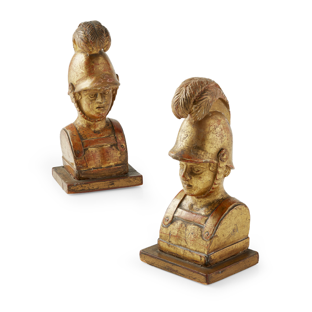 PAIR OF CARVED GILTWOOD BOOKENDS