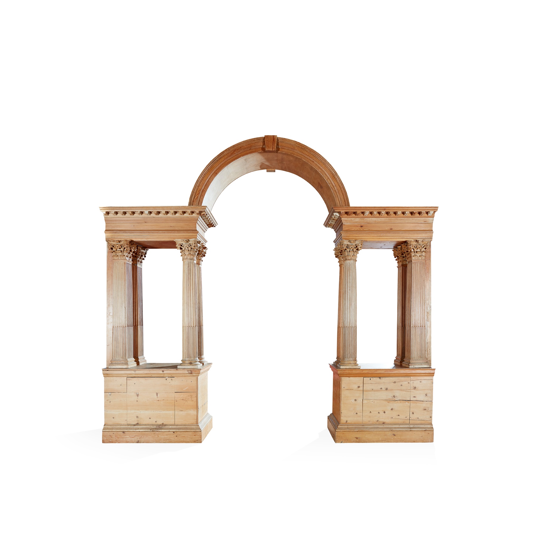 GEORGE II STRIPPED PINE PALLADIAN ARCH AND COLUMNS