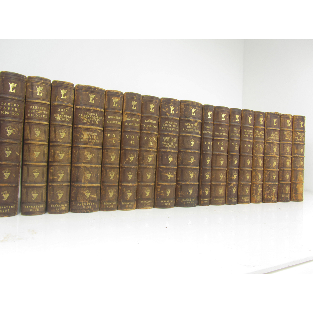 Bannatyne Club Publications, 17 volumes in brown half morocco gilt, comprising