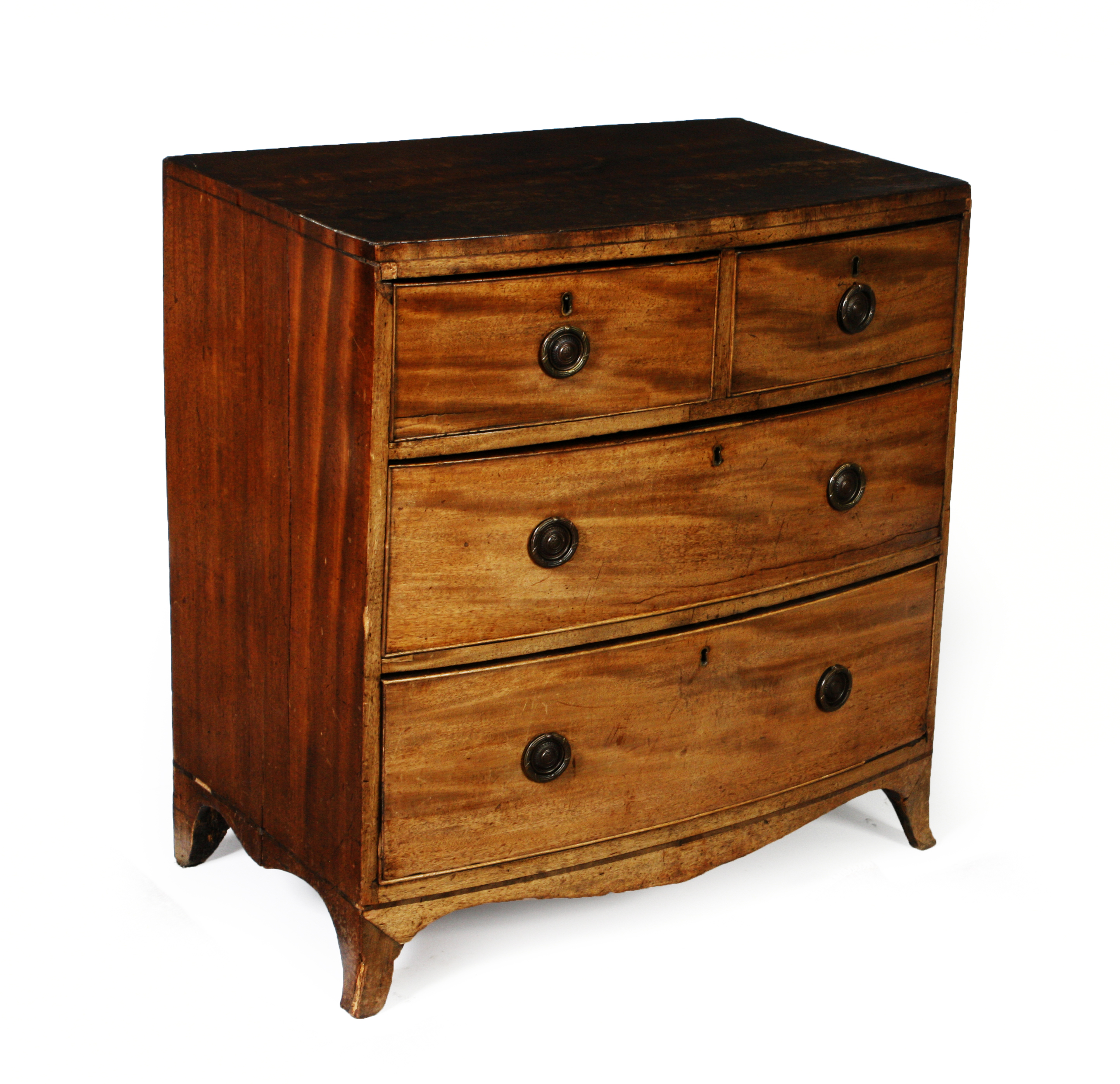 GEORGE III MAHOGANY BOWFRONT CHEST