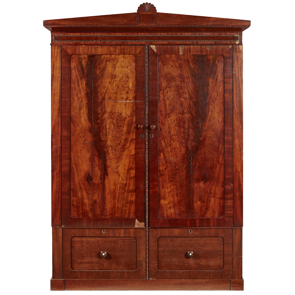 PAIR OF GEORGE IV MAHOGANY WARDROBES