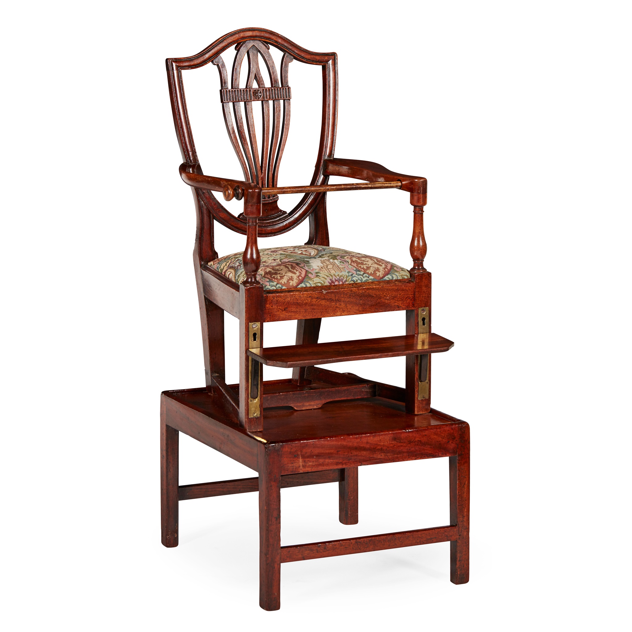 LATE GEORGE III MAHOGANY CHILD'S HIGH CHAIR