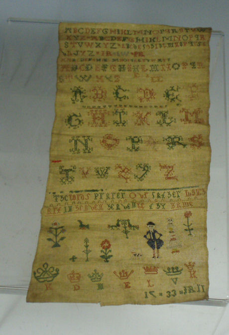 An English sampler dated 1733