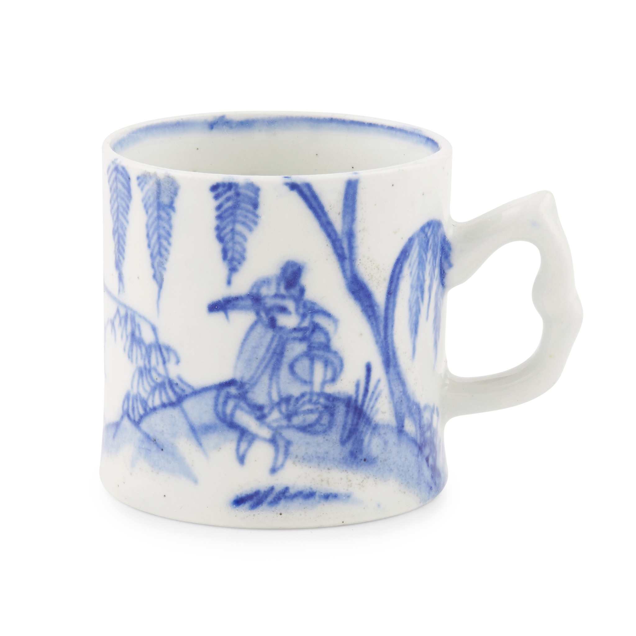 BOW BLUE AND WHITE 'CROSSED-LEGGED CHINAMAN' PATTERN COFFEE CAN