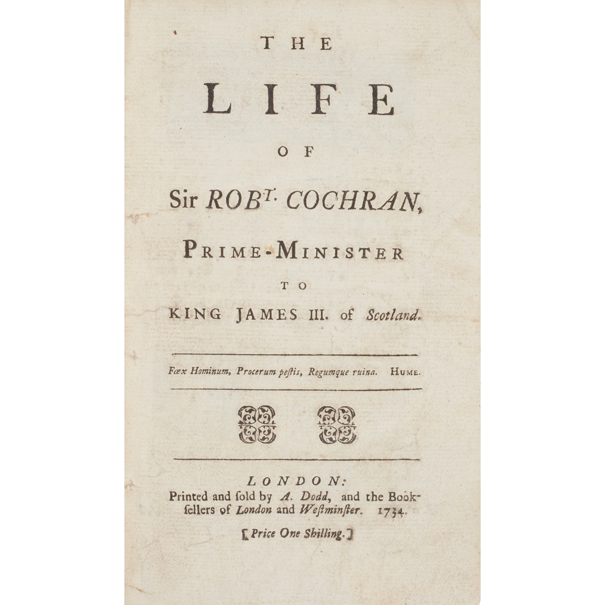 1730s pamphlets, some relating to Sir Robert Cochran