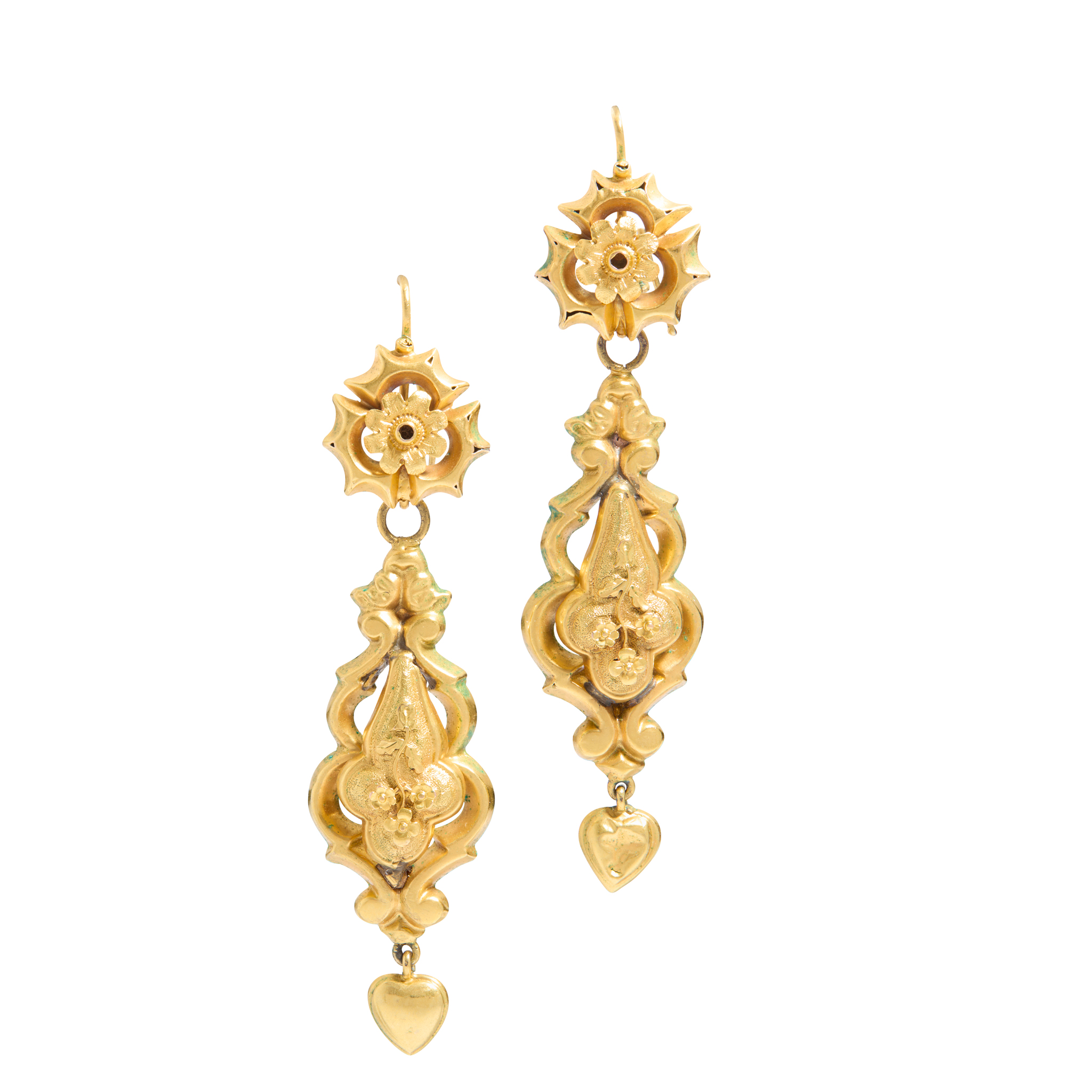 A pair of 19th century pendent earrings