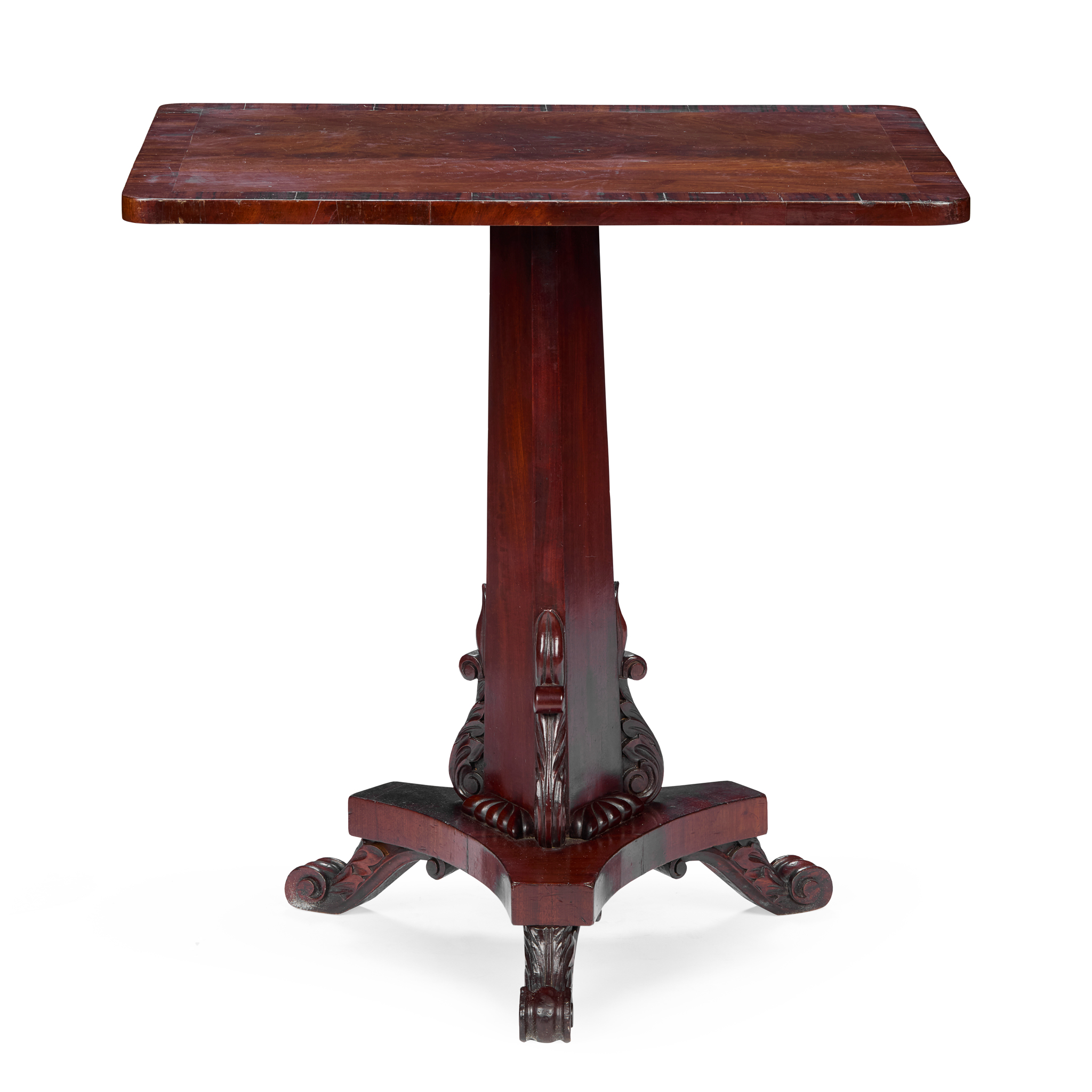 REGENCY MAHOGANY AND ROSEWOOD BANDED OCCASIONAL TABLE