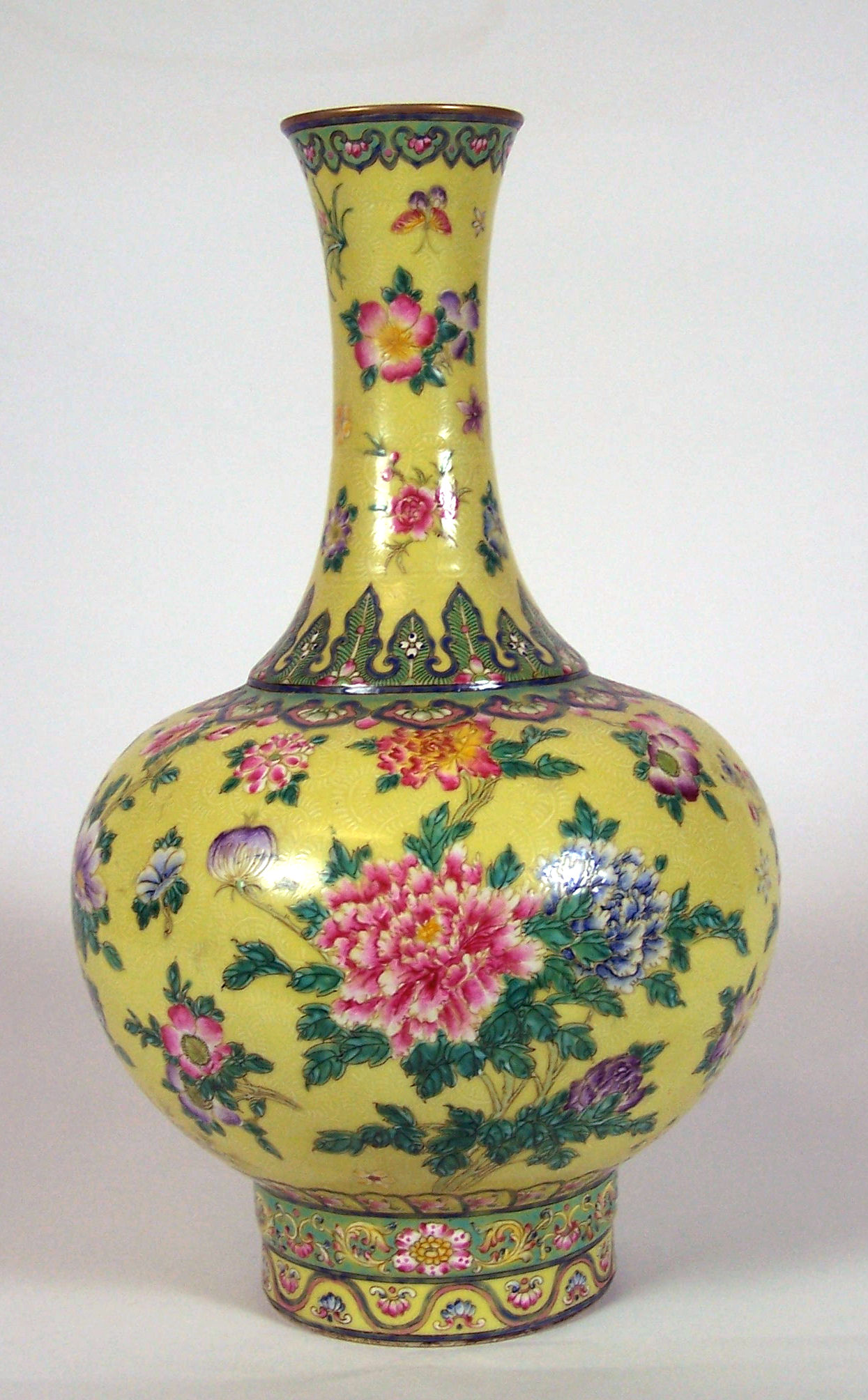 A 19th century Chinese yellow ground vase