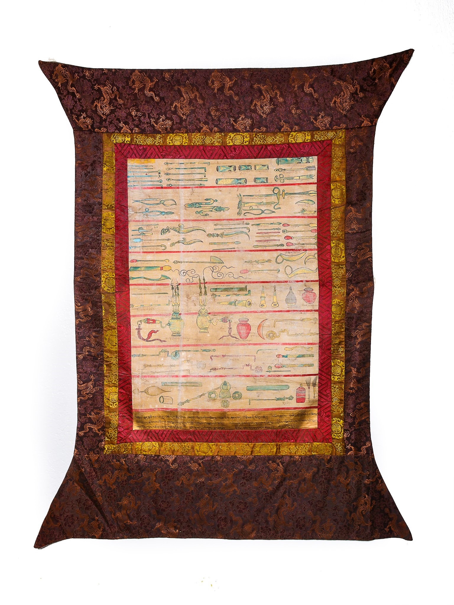GROUP OF TWO MEDICAL THANGKAS FROM THE BLUE BERYL SERIES