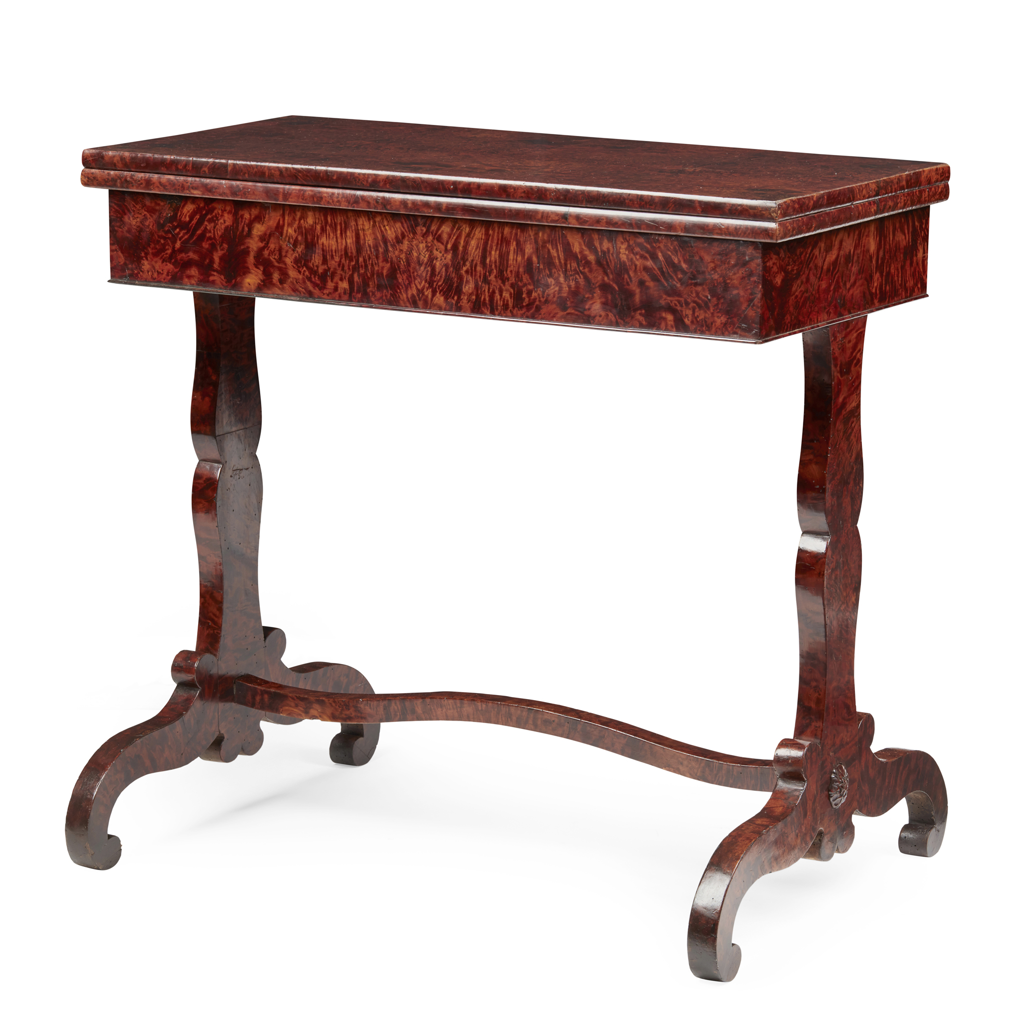 LATE REGENCY THUYA WOOD CARD TABLE
