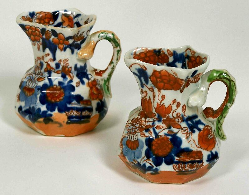 A pair of mid 19th century Masons Ironstone small pitchers