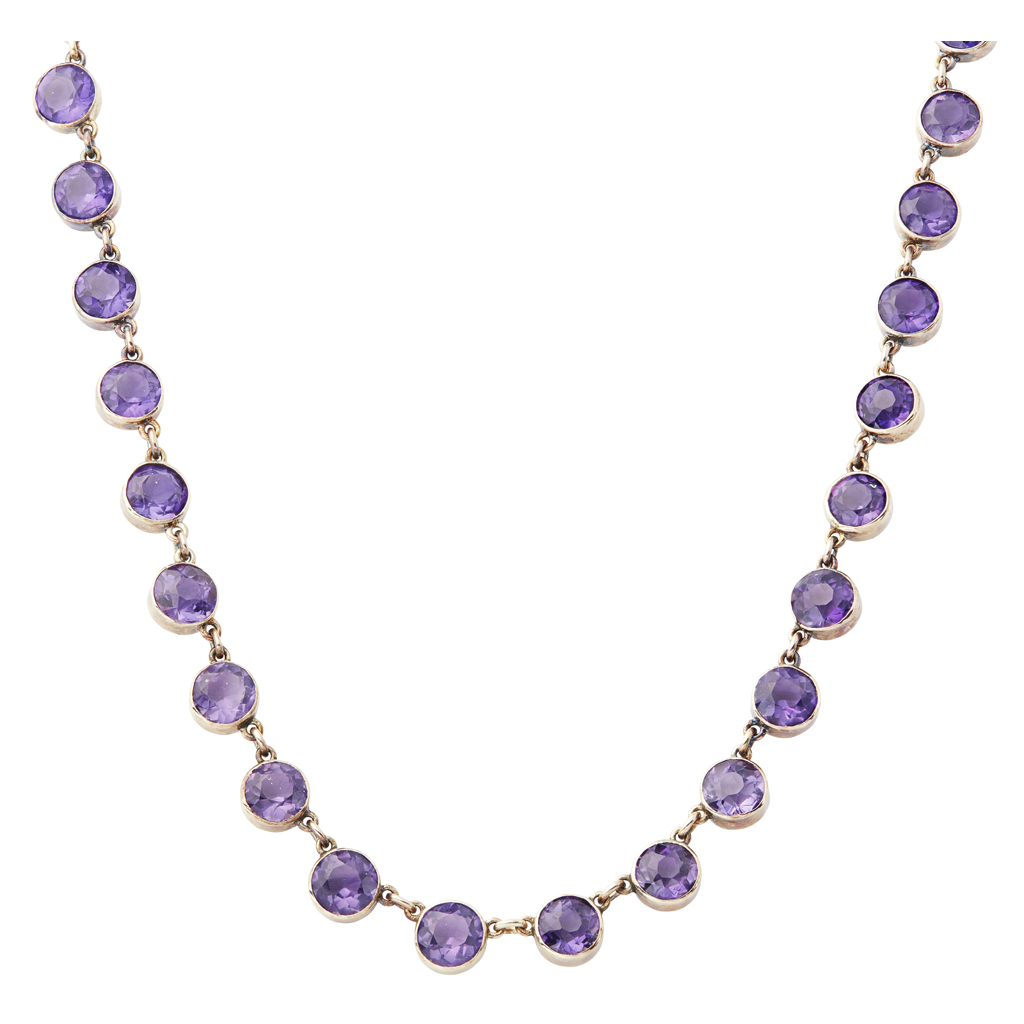 An amethyst set necklace