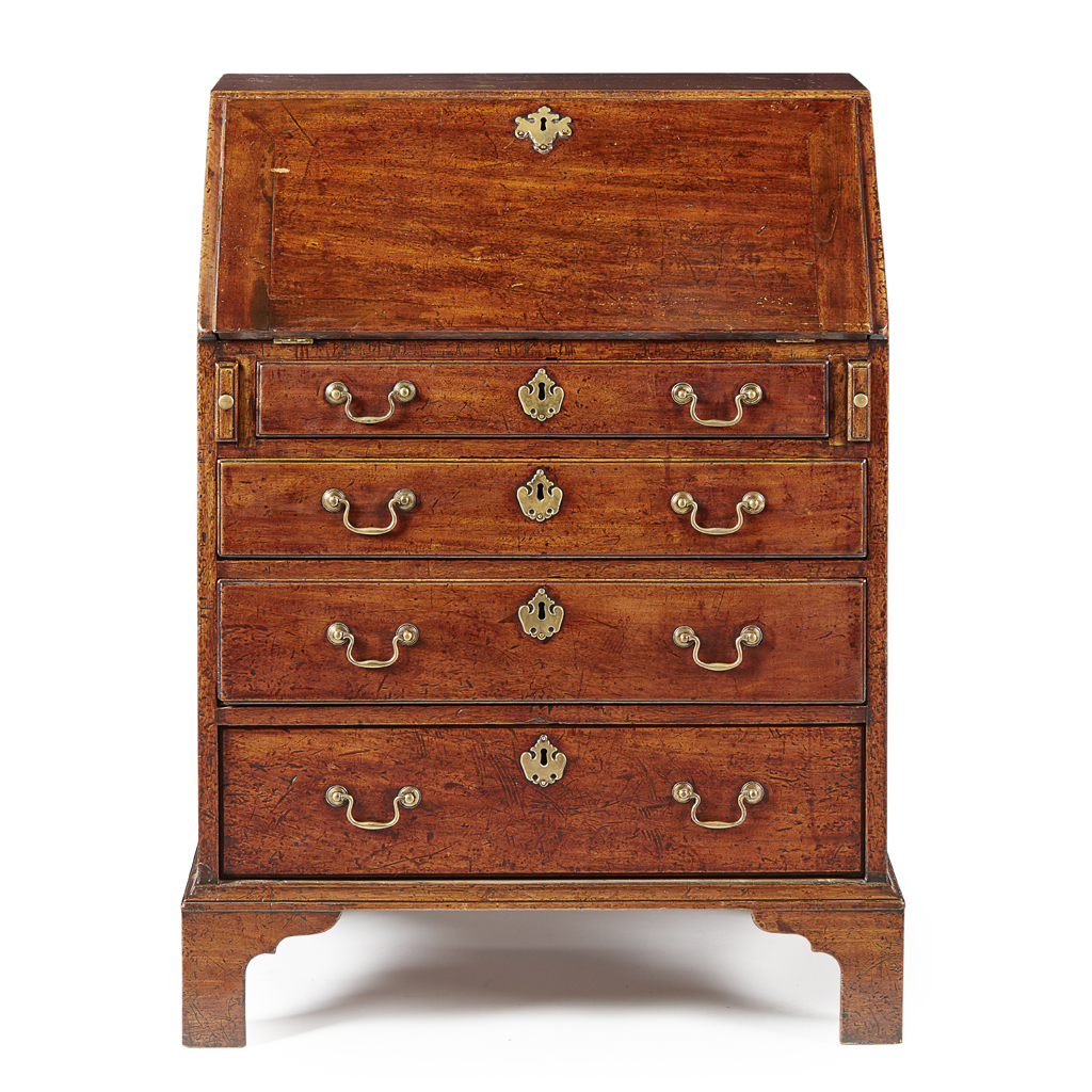SMALL GEORGE III MAHOGANY BUREAU