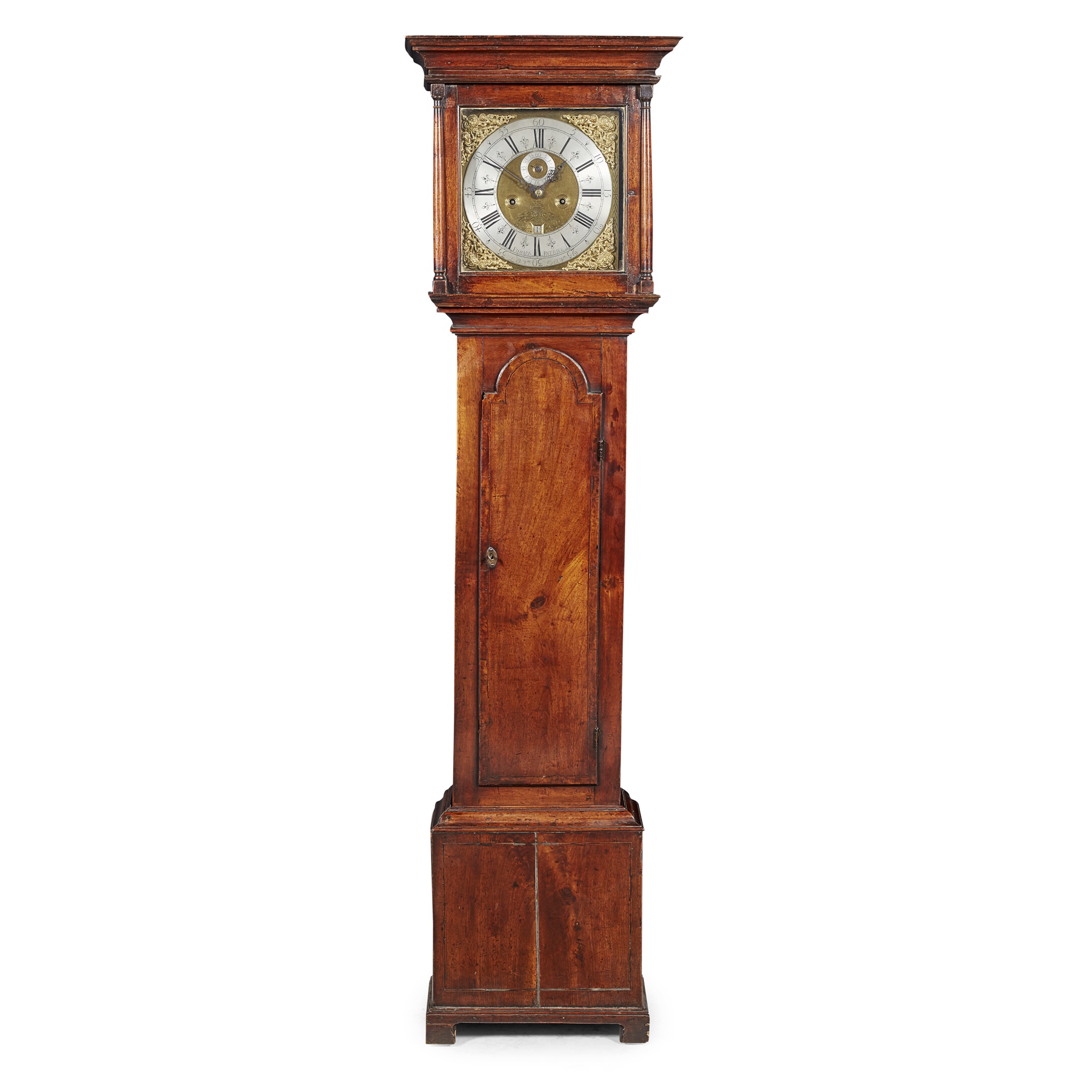 GEORGIAN MAHOGANY AND WALNUT LONGCASE CLOCK, EDWARD PATRICK, LONDON