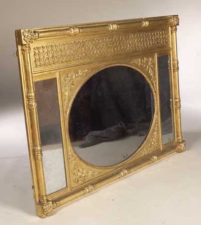 A 19th century giltwood overmantel mirror,