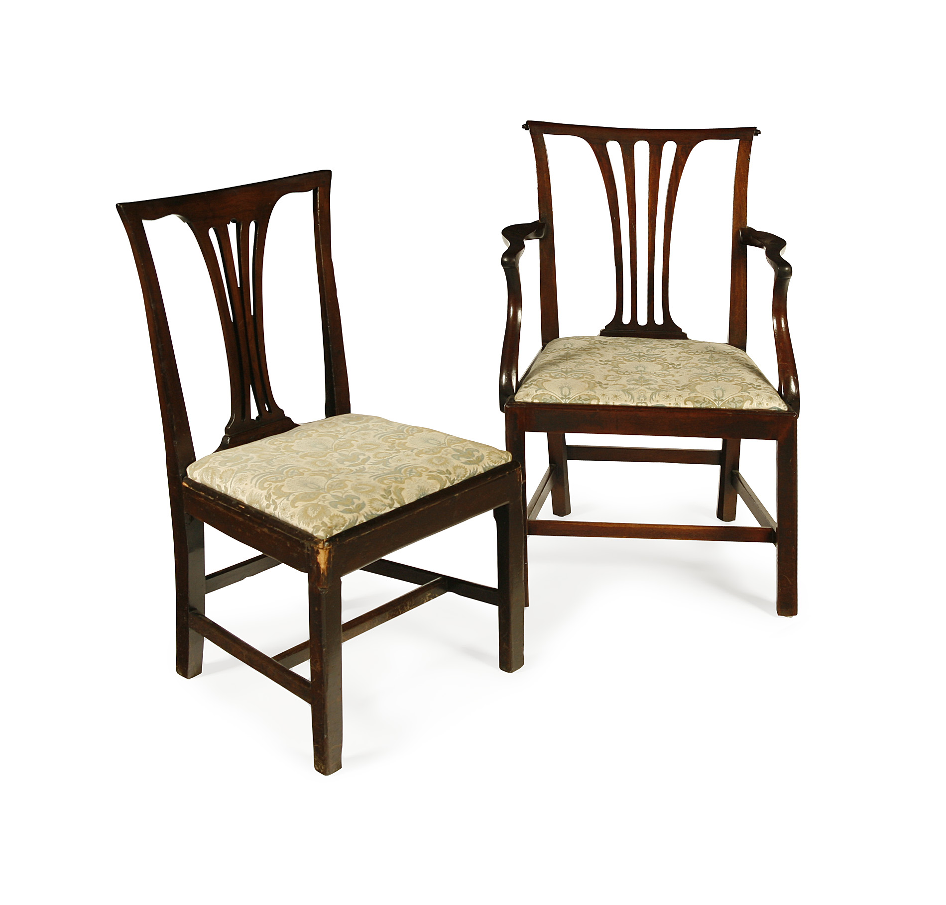 COMPOSITE SET OF TWELVE GEORGIAN MAHOGANY DINING CHAIRS