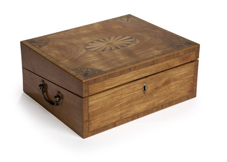 A George III period satinwood lap desk