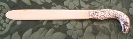 An Edwardian silver mounted ivory letter opener