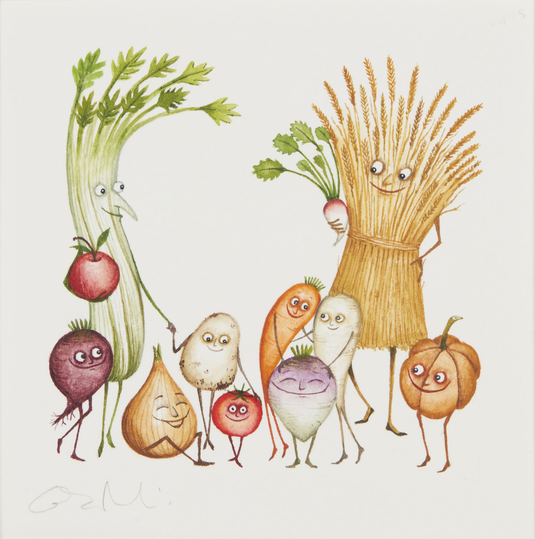 CLARE MACKIE (SCOTTISH CONTEMPORARY) - CHEERY VEGETABLES