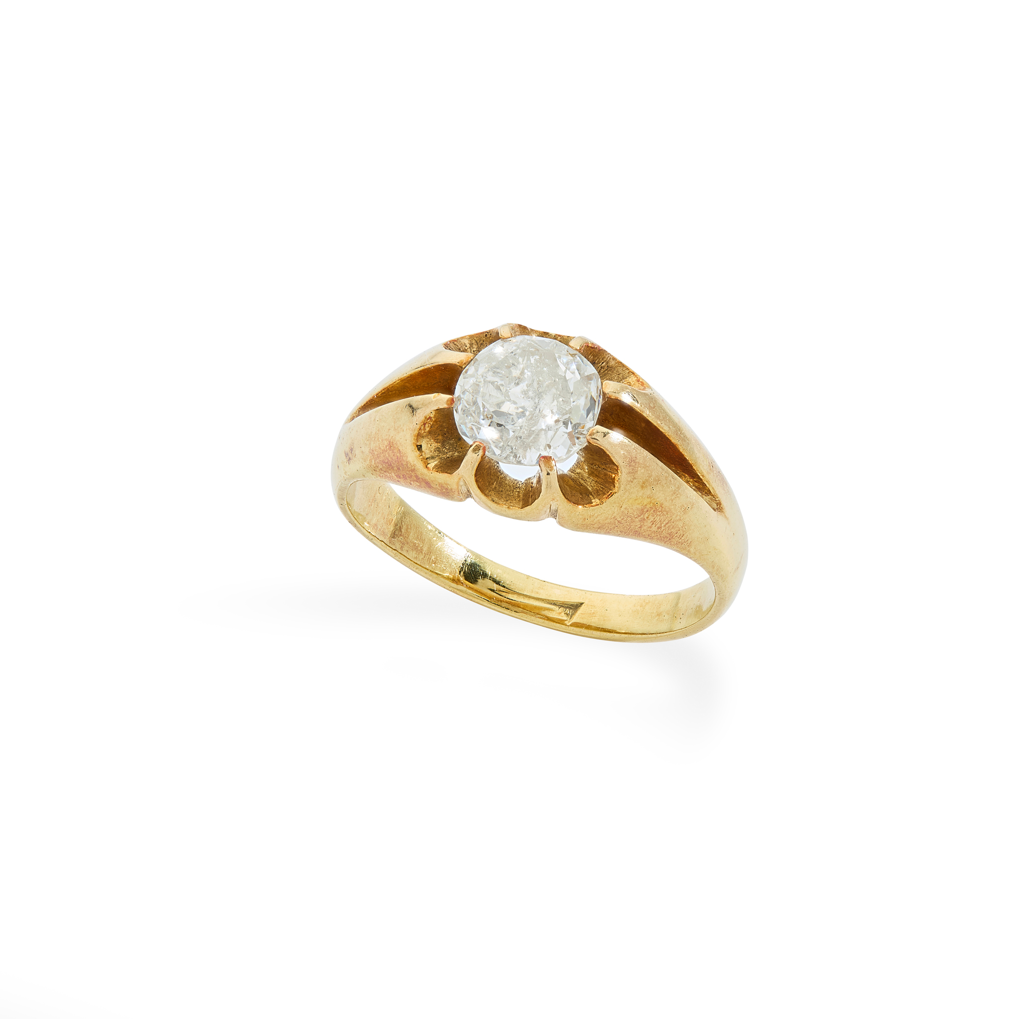 A late 19th century diamond single-stone ring