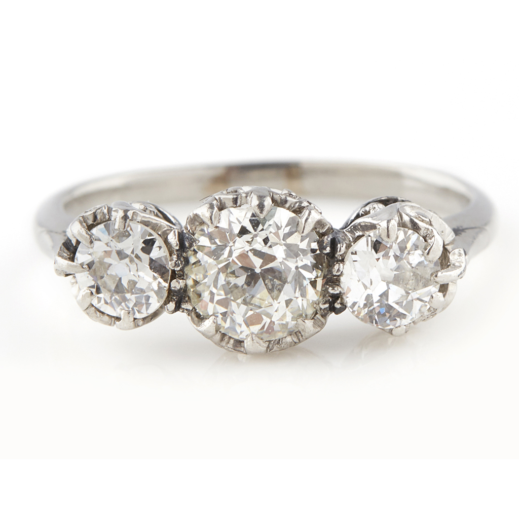 A three stone diamond ring