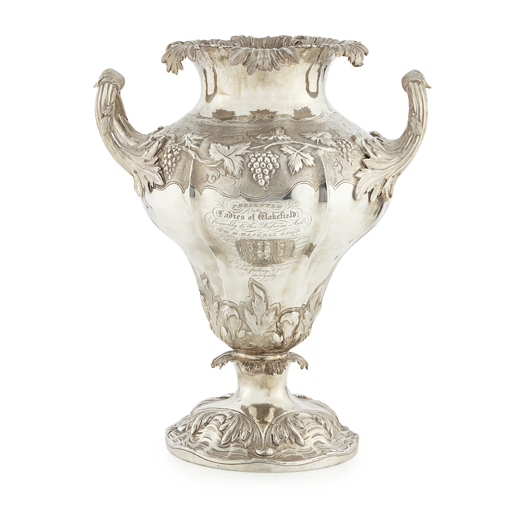 A Victorian silver testimonial vase