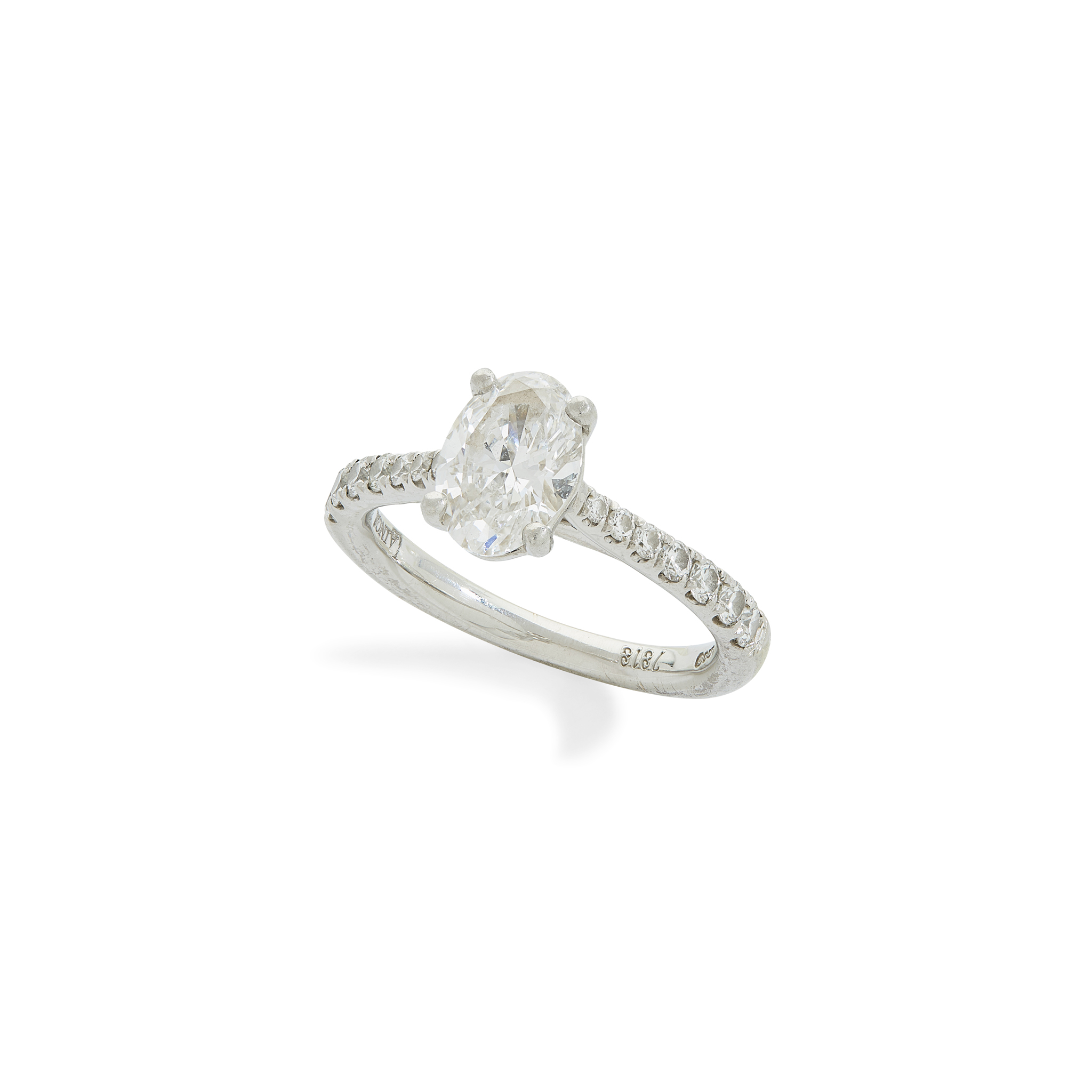 A platinum diamond single-stone ring