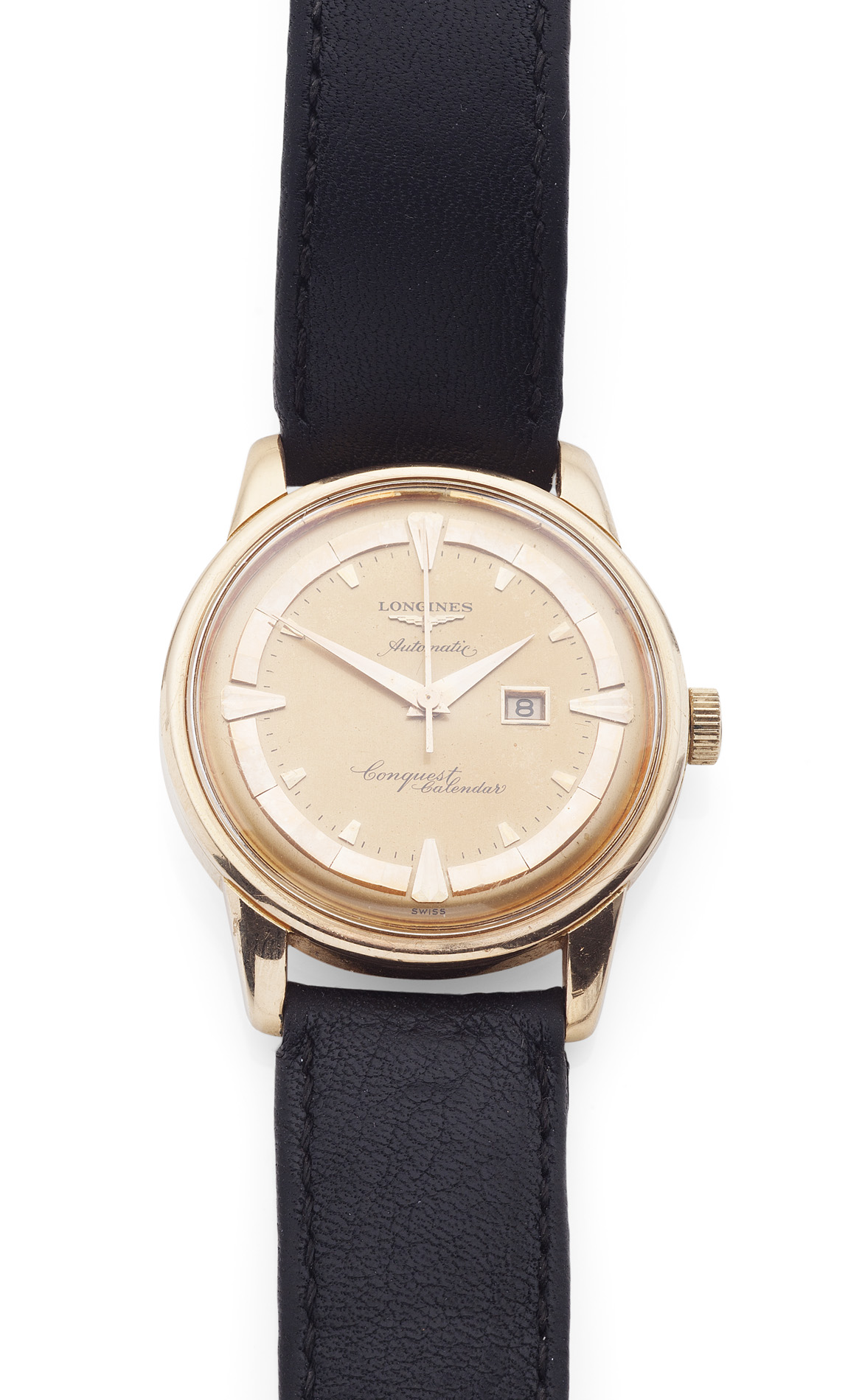 LONGINES - Conquest Calendar, 18k gold cased wrist watch