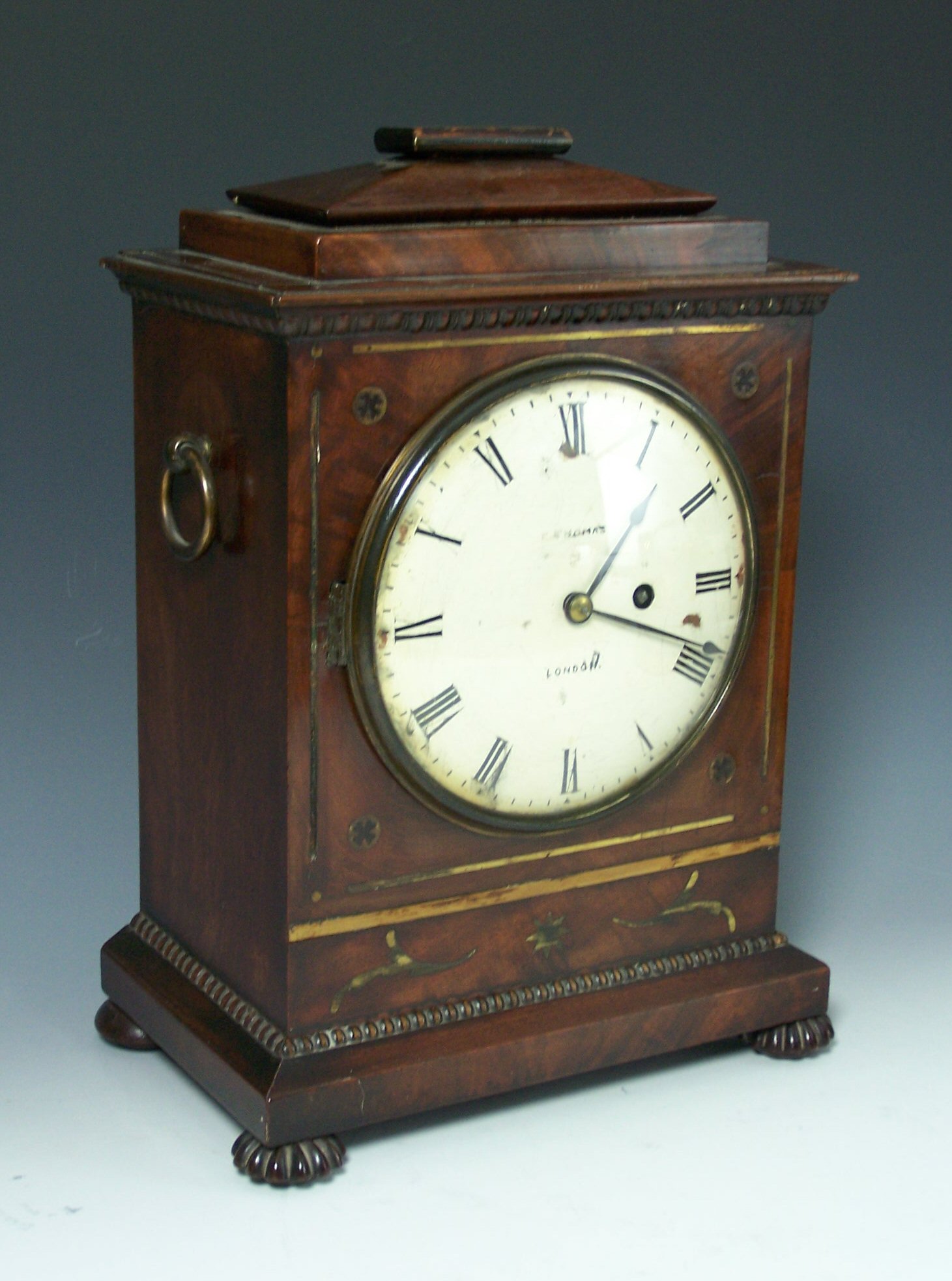 A Regency period mahogany bracket clock By Thomas, London