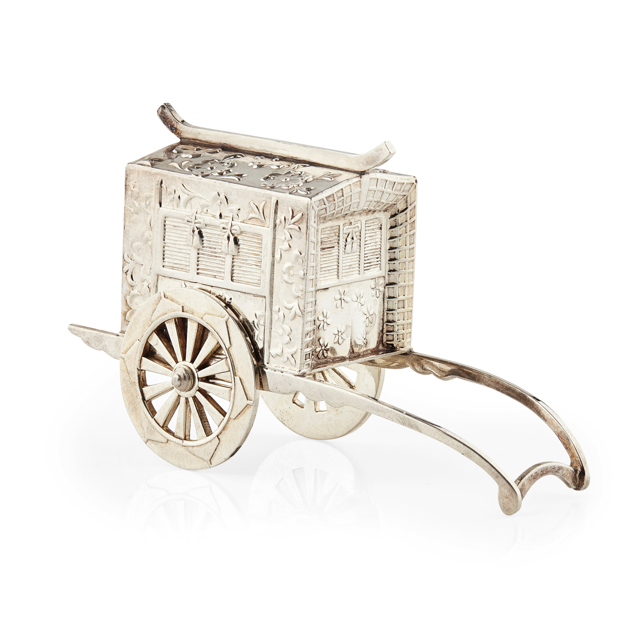 A collection of Asian silver and other condiments